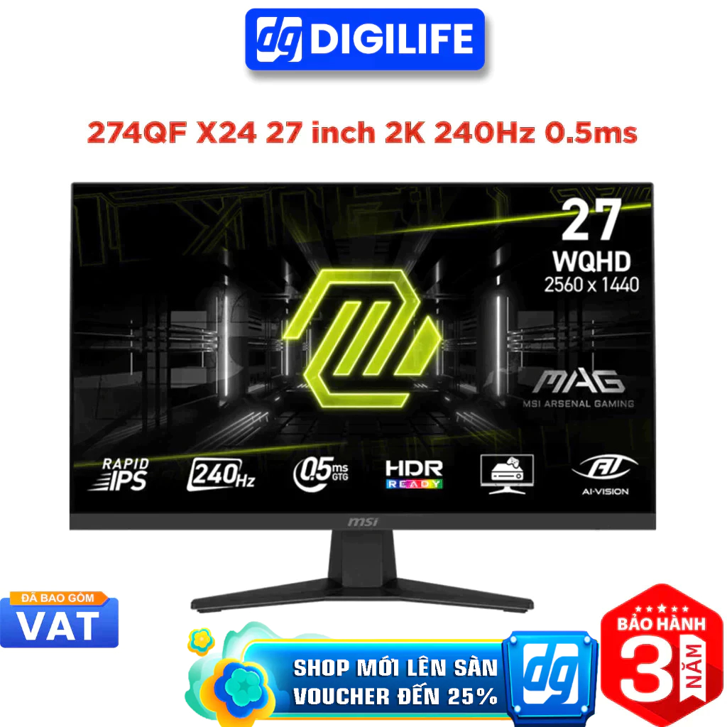 Màn hình Gaming MSI MAG 274QF X24 27 inch 2K 240Hz 0.5ms Rapid IPS