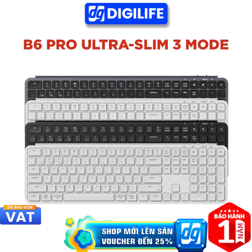 Bàn phím không dây Keychron B6 Pro Ultra-Slim Wireless