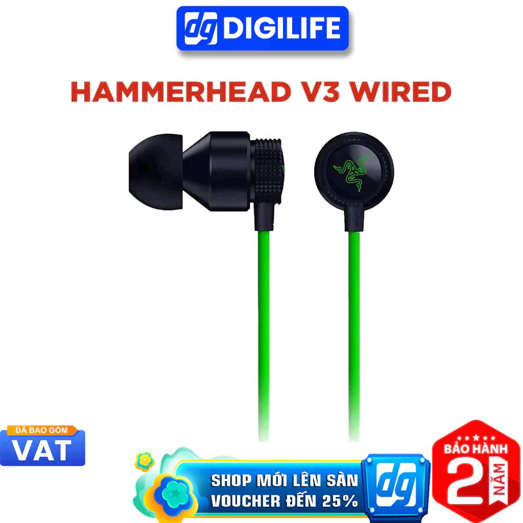 Tai nghe Gaming In-ear Razer Hammerhead V3 Wired