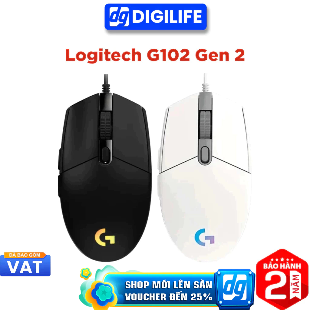 Chuột có dây Logitech G102 Gen 2 LIGHTSYNC ĐEN