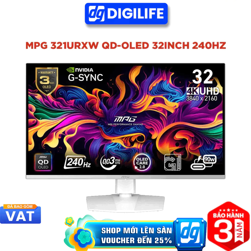 Màn hình Gaming MSI MPG 321URXW QD-OLED 31.5 inch 4K UHD 240Hz 0.03ms QD-OLED