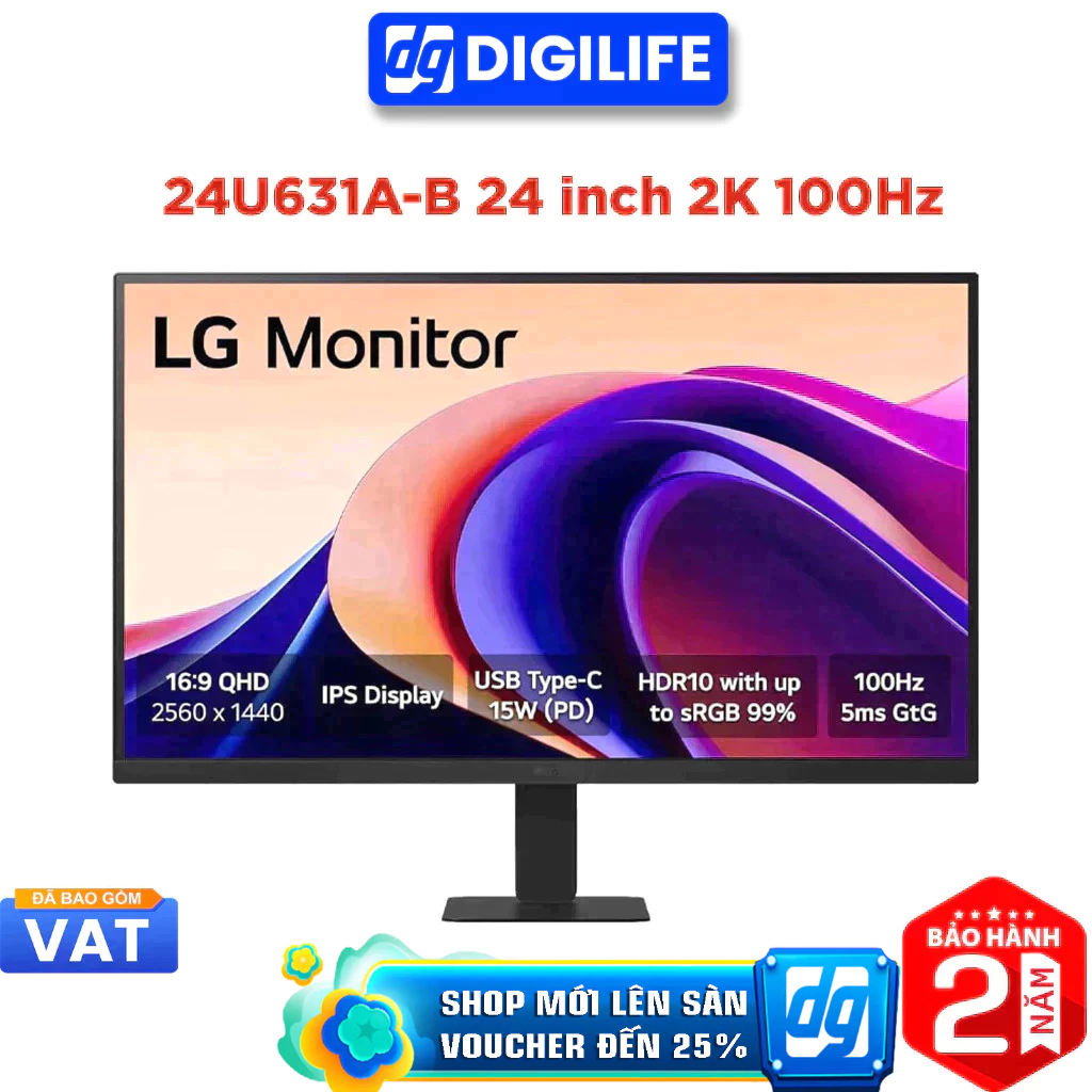 Màn hình LG 24U631A-B.ATVQ 24 inch 2K 100Hz 5ms IPS