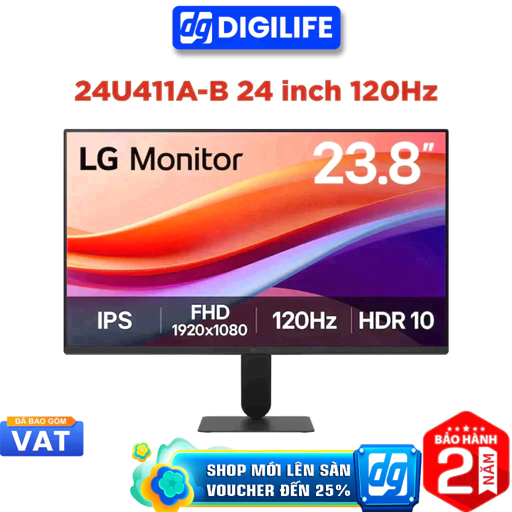 Màn hình LG 24U411A-B 23.8 inch Full HD 120Hz 1ms MBR IPS HDR10 viền siêu mỏng