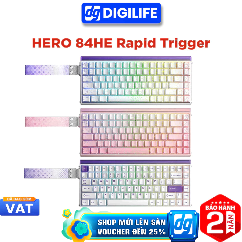 Bàn phím cơ AULA HERO 84HE Dragon King Magnetic Switch Rapid Trigger