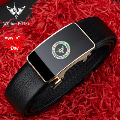 Thắt Lưng Luồn Trong Nam Hàng Hiệu WilliamPOLO, Dây Nịt Nam Da Bò Cao Cấp WP7920 Hộp Gỗ làm quà tặng