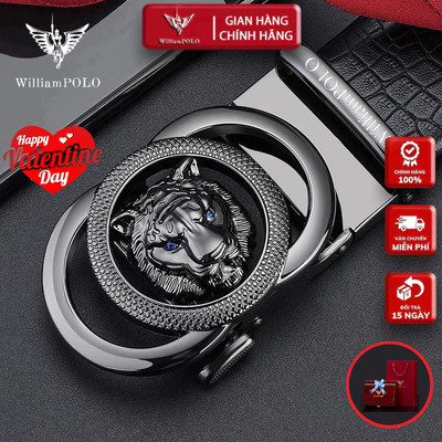 Thắt Lưng Nam Hàng Hiệu WilliamPOLO, Dây Nịt Nam Da Bò Thật 100% Cao Cấp WP7910 Hộp Gỗ Làm Quà Tặng
