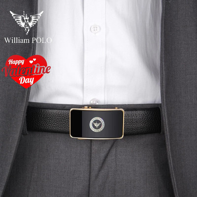 Thắt Lưng Nam Da Thật Cao Cấp WilliamPOLO, Dây Nịt Nam Cao Cấp WP7936 Hộp Gỗ Làm Quà Tặng, Quà Biếu