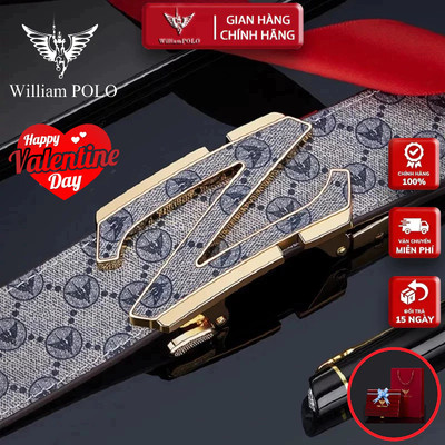 Thắt Lưng Nam Da Bò Thật 100% Cao Cấp Hàng Hiệu WilliamPOLO, Dây Nịt Nam Cao Cấp WP791 Hộp Gỗ Làm Quà Tặng, Quà Biếu