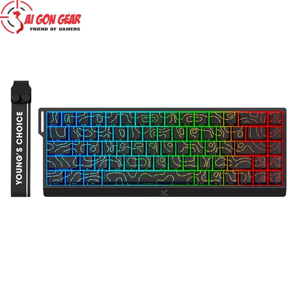 Bàn phím cơ MCHOSE Ace68 HE Black Topographic