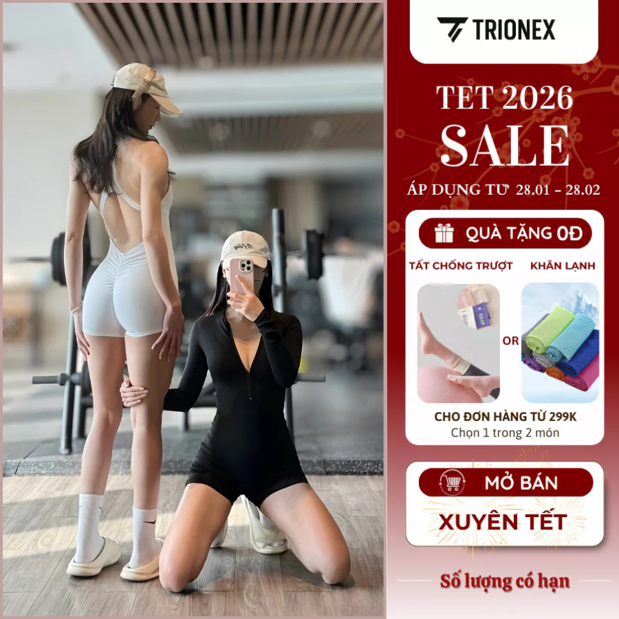 [GIÁ HỜI] Đồ tập gym TRIONEX, bodysuit nữ định hình body, set đồ tập thể thao gym & yoga co giãn tốt, đồ đi bơi | BigBuy360 - bigbuy360.vn