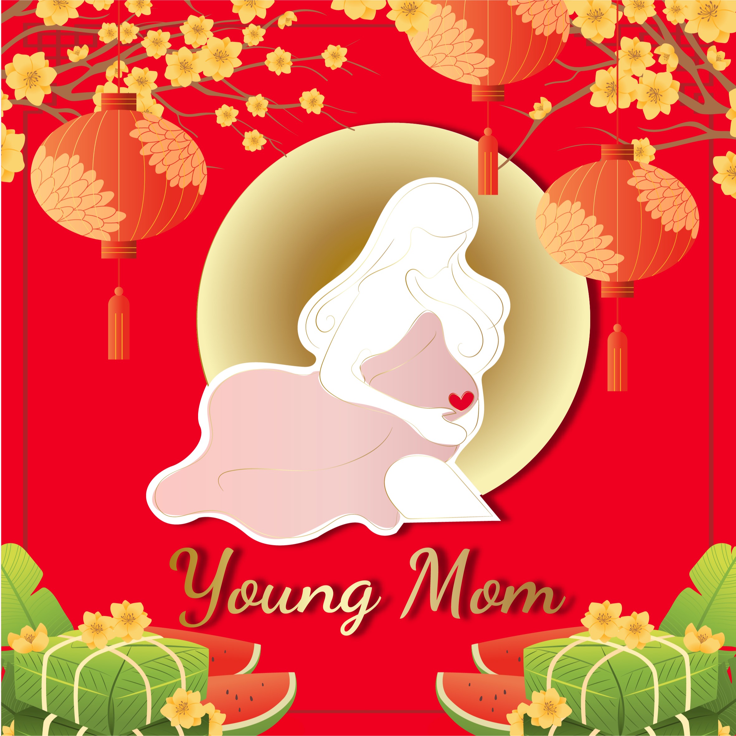 Young Mom đầm bầu