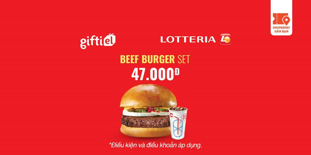 E-Voucher Lotteria Beef Burger Set