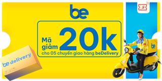 [E-voucher] Mã ưu đãi 20k x 5 chuyến beDelivery trên ứng dụng Be