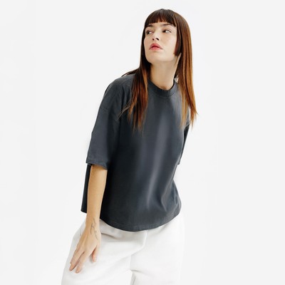 Áo thun croptop nữ DECATHLON SPW xám mã 8926226