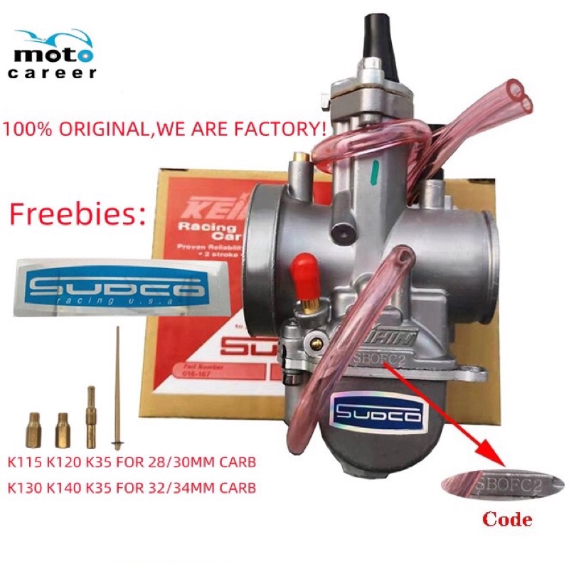 Bộ Chế Hòa Khí KEIHIN PWK 24 Nova LS chuyên dụng cho xe máy Racing SUDCO 24mm DK24