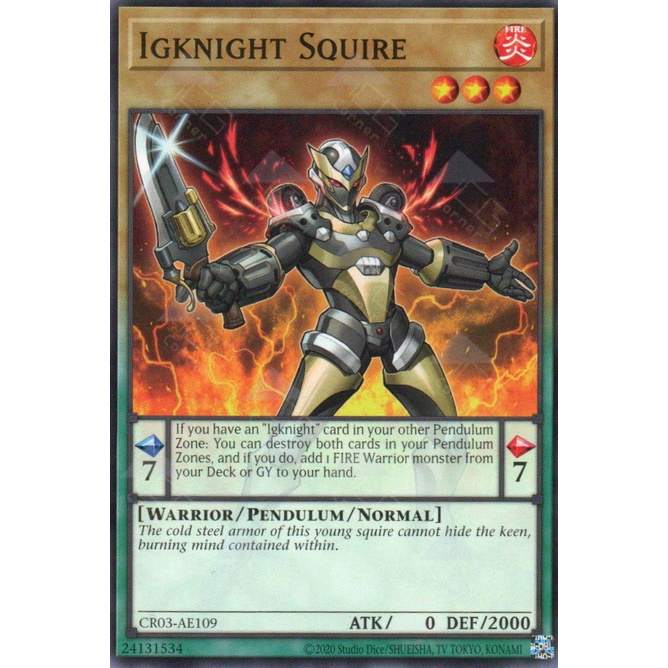 Thẻ bài Yugioh - "Igknight Squire" - CR03-AE109