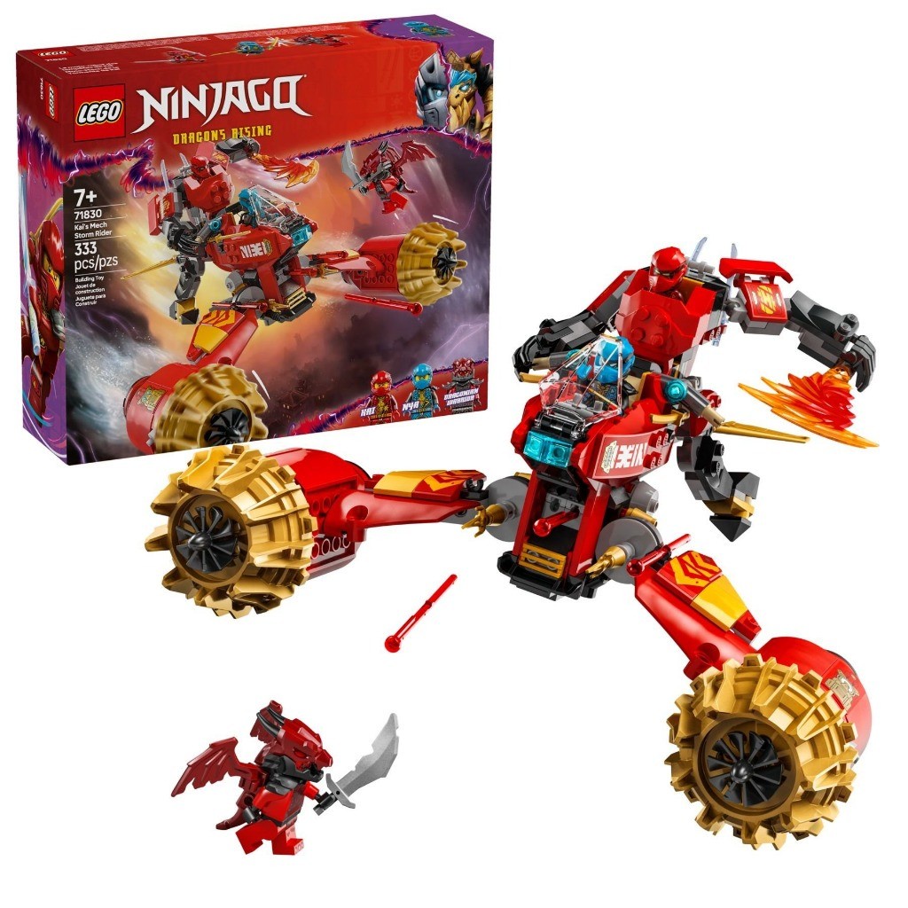 ❤️71830 Iego Ninjago Dragons Rising Season 3 Kai's Mech Storm Rider – Đồ chơi lắp ráp Chiến giáp, xe