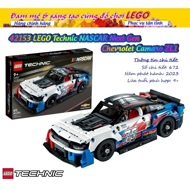 ❤️ 42153 Đồ chơi lắp ráp Iego Technic NASCAR Next Gen Chevrolet Camaro ZL1 - Siêu Xe 2022 Ford GT