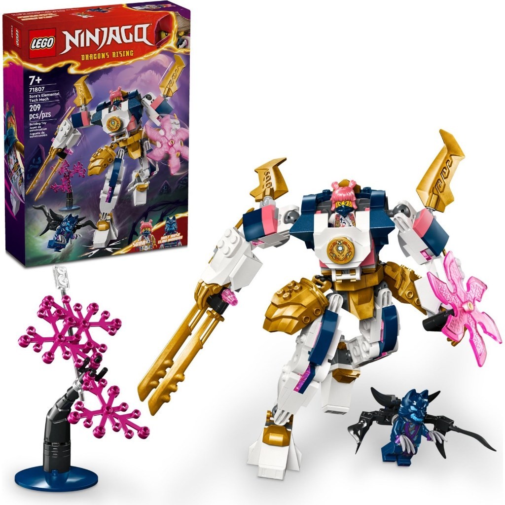 71807 Lego Ninjago Dragons Rising Season 2 Sora's Elemental Tech Mech - Đồ chơi lắp ráp Chiến giáp c