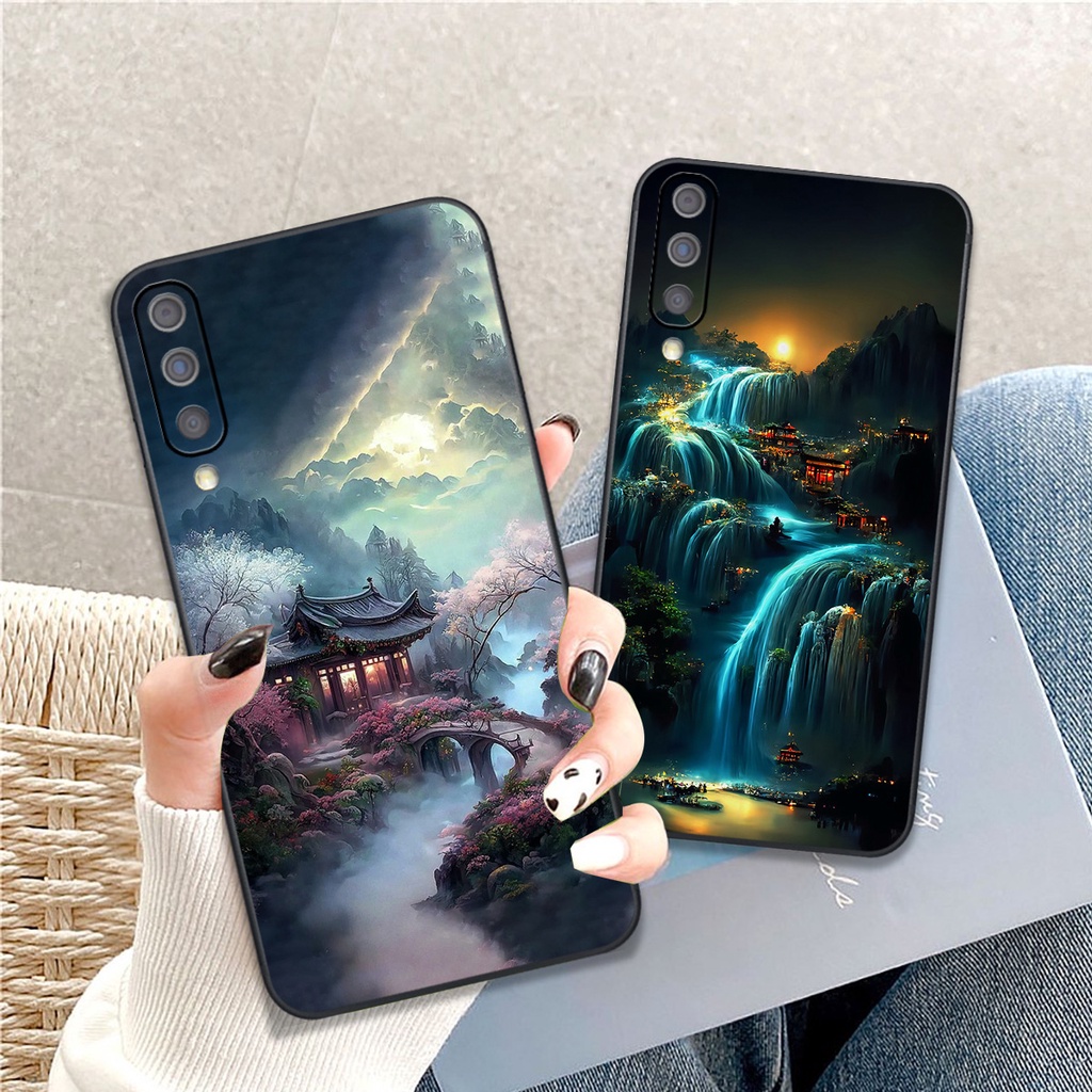 Ốp lưng cho Samsung A7 2018 / A9 2018 in hình phong cảnh hoa đẹp - CLOVER CASE
