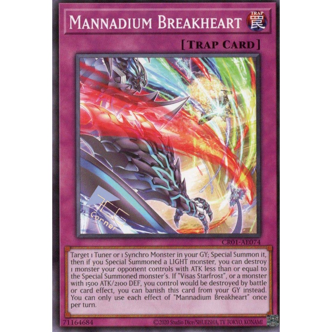 Thẻ bài Yugioh - CR01-AE074 - Mannadium Breakheart