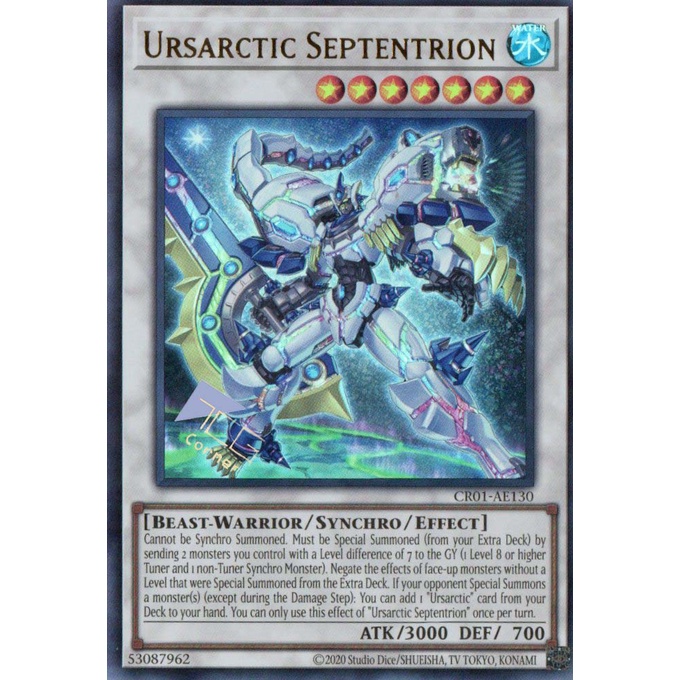 Thẻ bài Yugioh - CR01-AE130 - Ursarctic Septentrion
