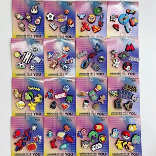 SET 6 CHARM JIBBITZ kèm thẻ giấy siêu xịn nguyên tem tag gắn dép Cross cho bé trai, nam