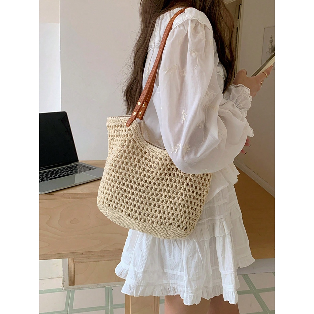 [KBN] Túi xách tote đan tay phong cách bohemian - Handmade Bohemian Style Crochet Tote Bag