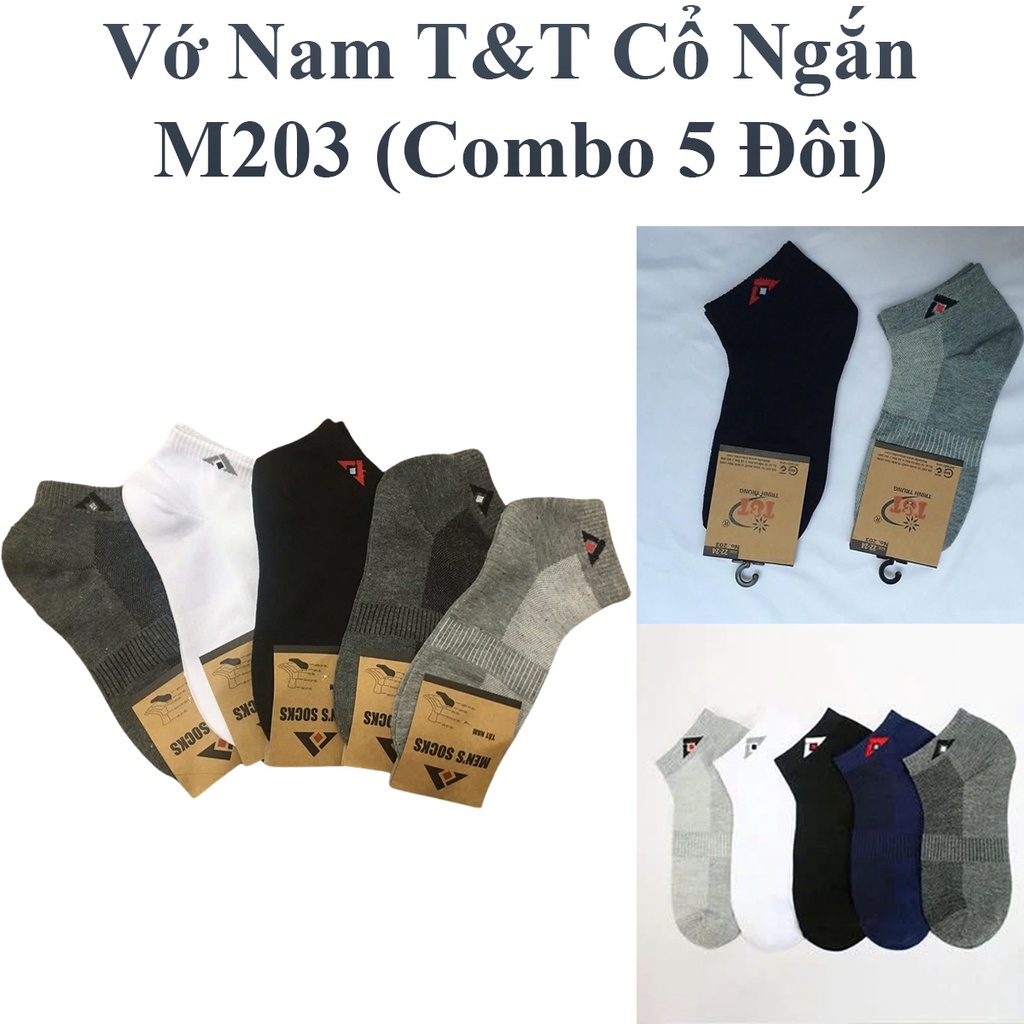 Combo 5 Đôi Vớ Nam T&t Cổ Ngắn M203