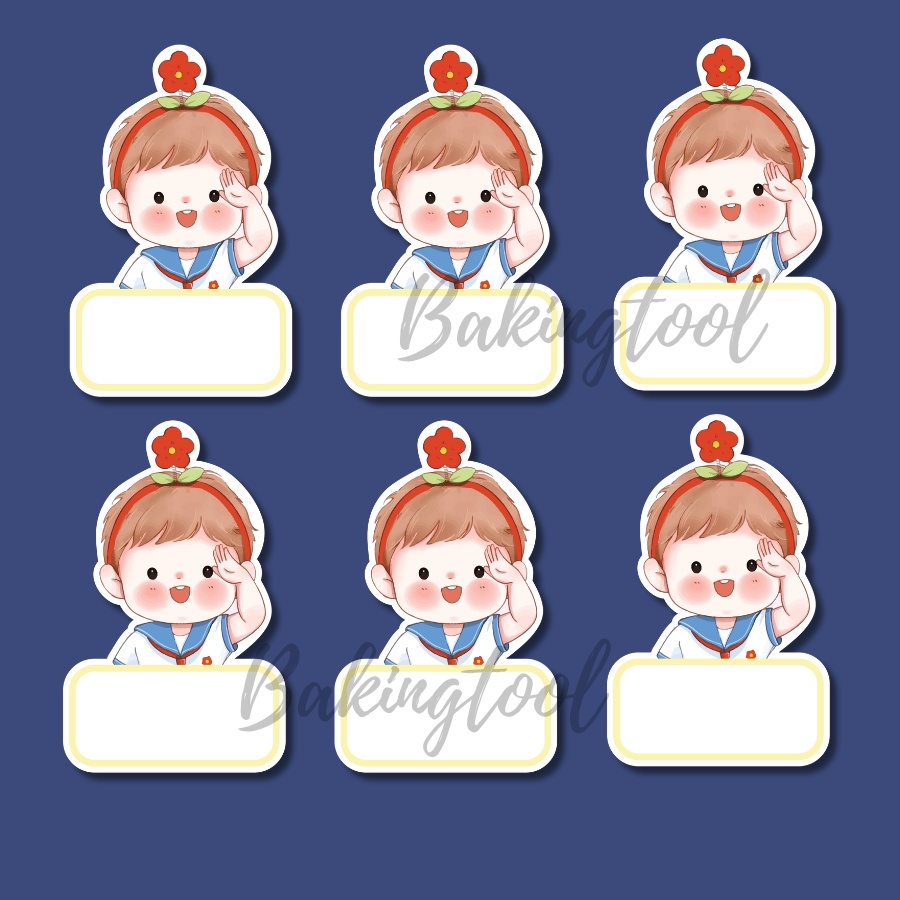 SP072954 Set que giấy TN- TAG 50 Bé TRAI nơ hoa đỏ