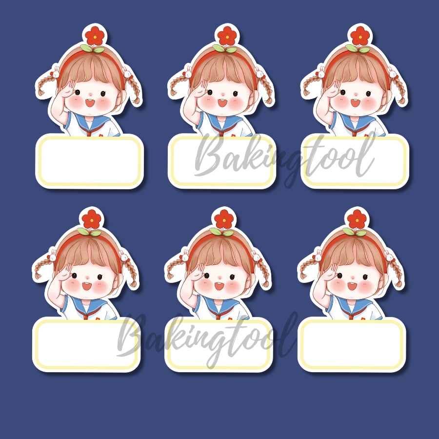 SP072953 Set que giấy TN- TAG 50 Bé GÁI nơ hoa đỏ