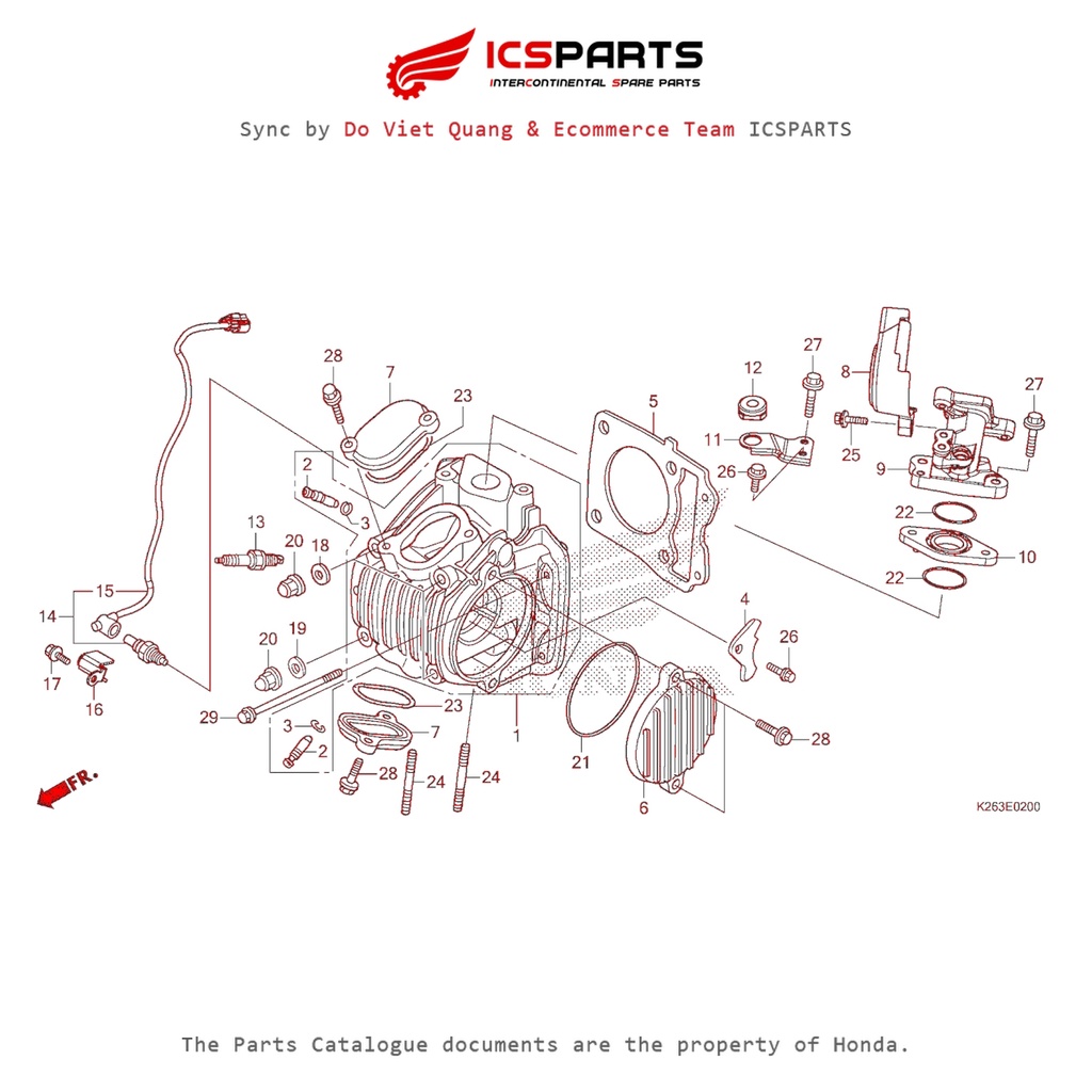 Đầu Quy Lát (E-2-B) HONDA Msx 125 Parts Catalogue