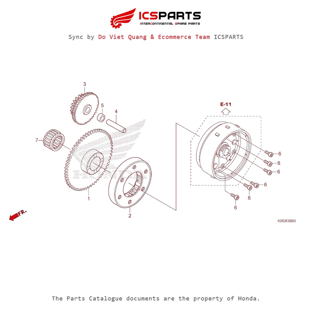 Ly Hợp Đề (E-9-A) HONDA Msx 125 Parts Catalogue