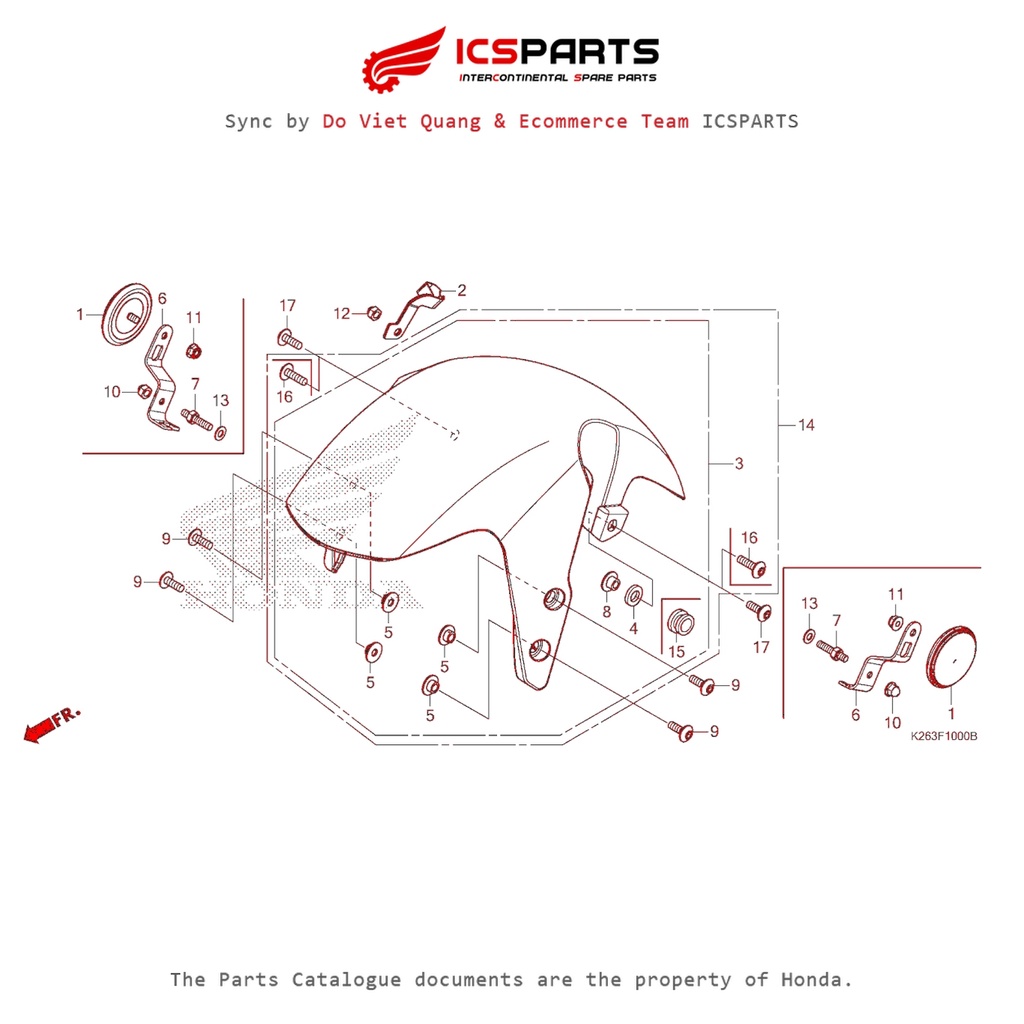 Chắn Bùn Trước (F-10-A) HONDA Msx 125 Parts Catalogue