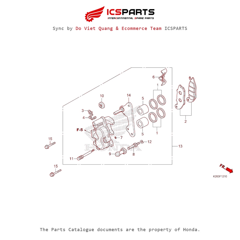 Ngàm Phanh Trước (F-12-10-B) HONDA Msx 125 Parts Catalogue