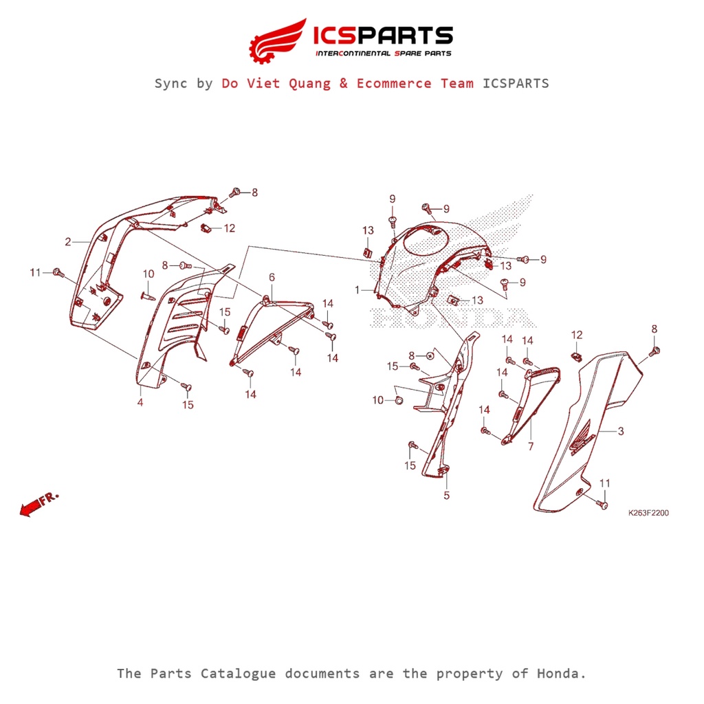 Khiên Chắn Gió (F-22-A) HONDA Msx 125 Parts Catalogue