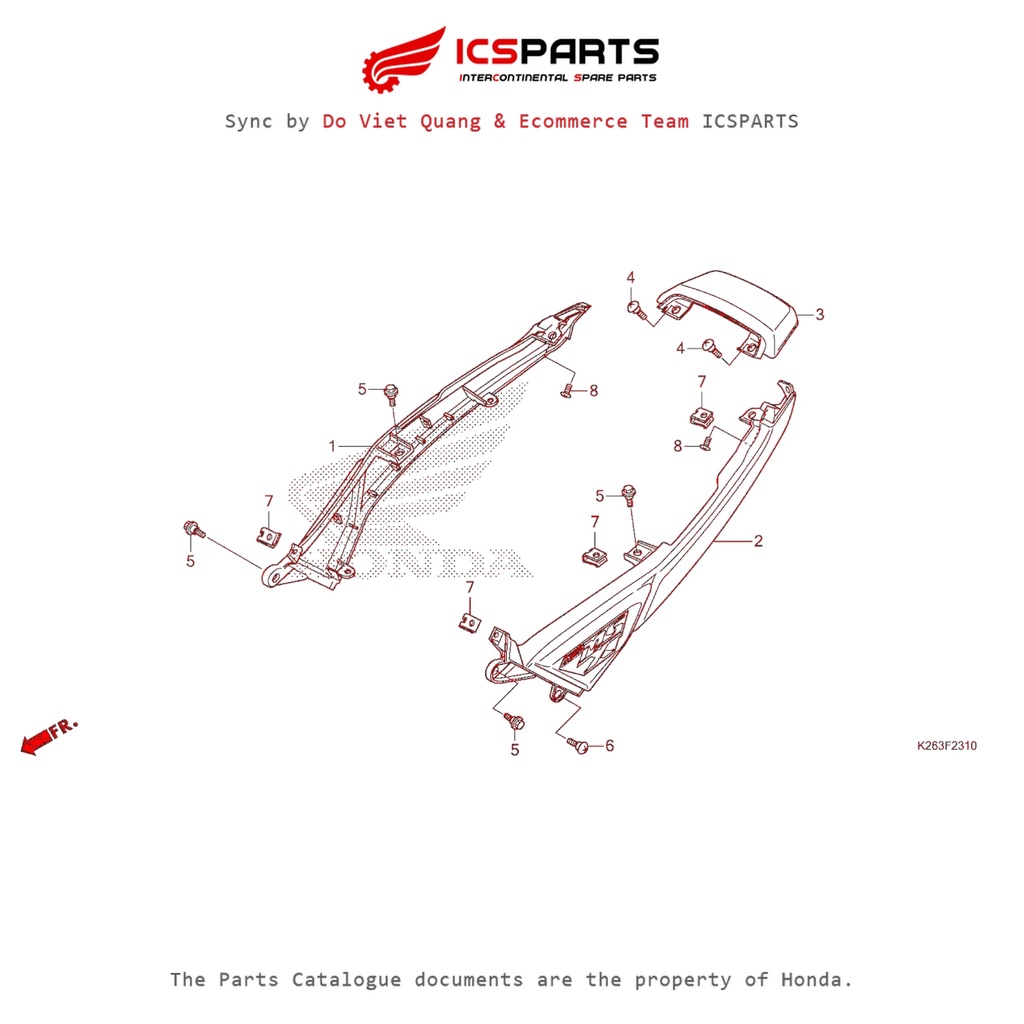 Tay Dắt Sau (F-23-10-A) HONDA Msx 125 Parts Catalogue