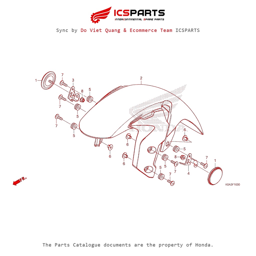 Dè Trước - Chắn Bùn Trước (F-10-A) HONDA Cb300R (2018+) Parts Catalogue