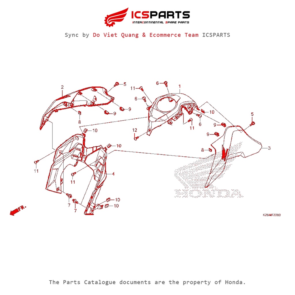 Ốp Két Nước (F-22-A) HONDA Msx 125 Sf Parts Catalogue