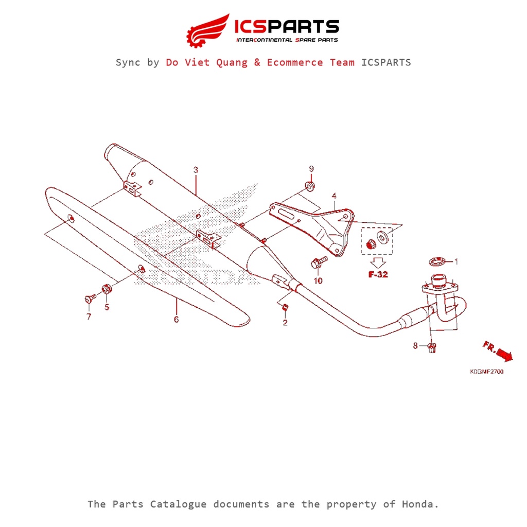 Giảm Thanh Ống Xả (Pô) (F-27-A) HONDA Super Cub C125 Parts Catalogue