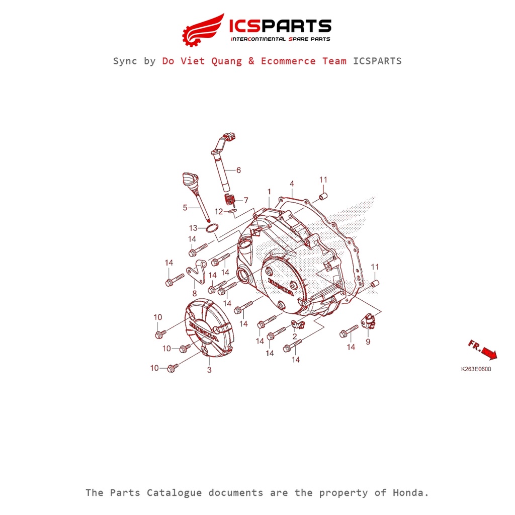 Ốp Vách Máy Phải (E-6-B) HONDA Msx 125 Parts Catalogue