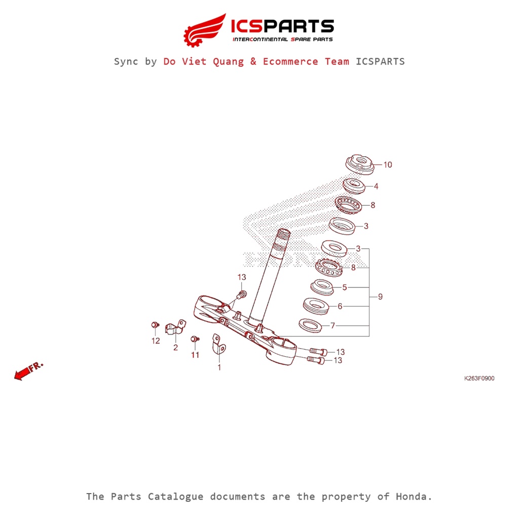 Cổ Lái (F-9-B) HONDA Msx 125 Parts Catalogue