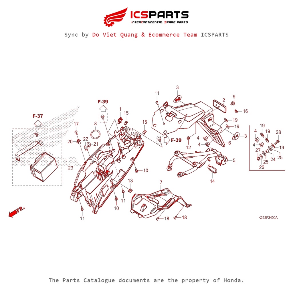 Chắn Bùn Sau (F-34-A) HONDA Msx 125 Parts Catalogue