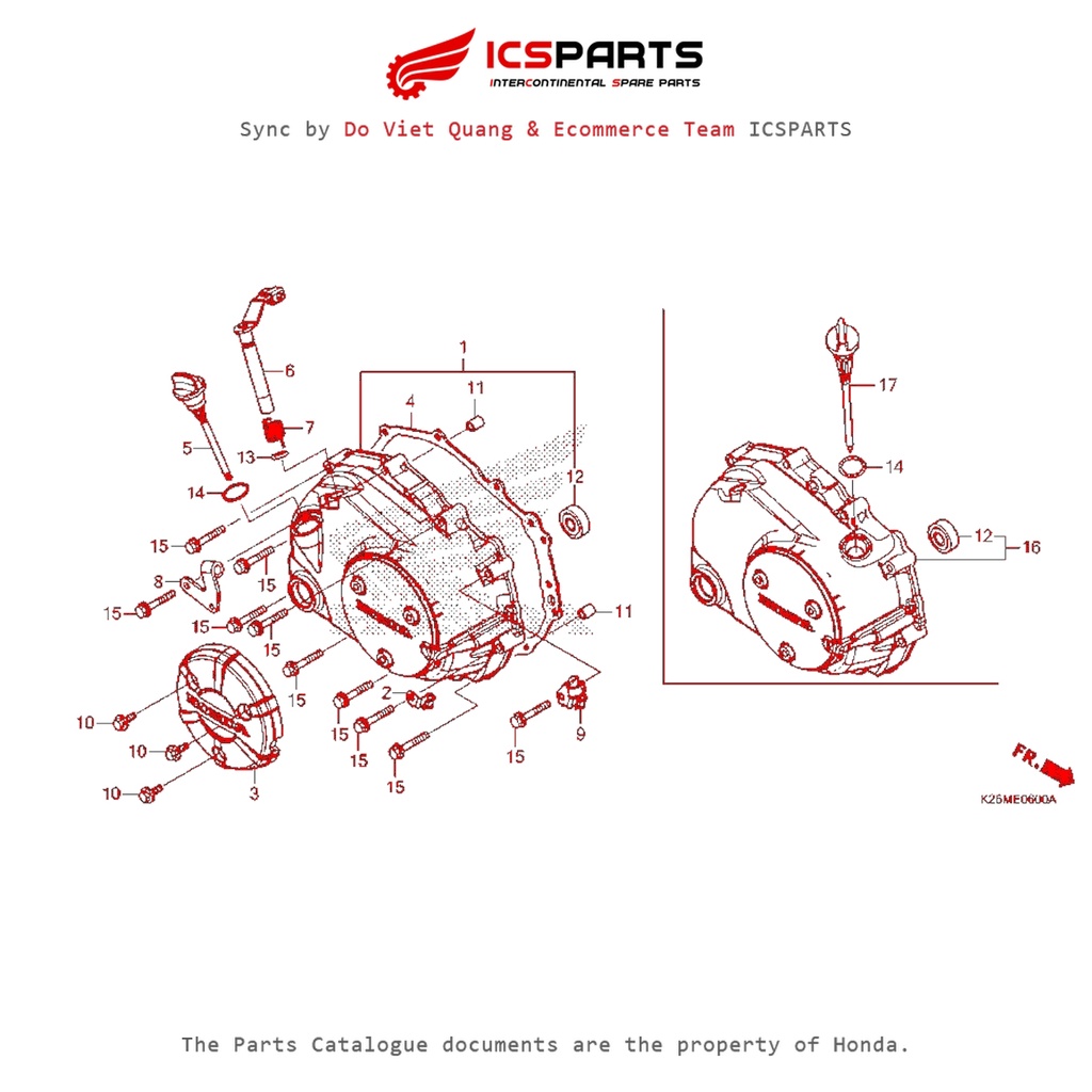Nắp Máy Phải (E-6-B) HONDA Msx 125 Sf Parts Catalogue