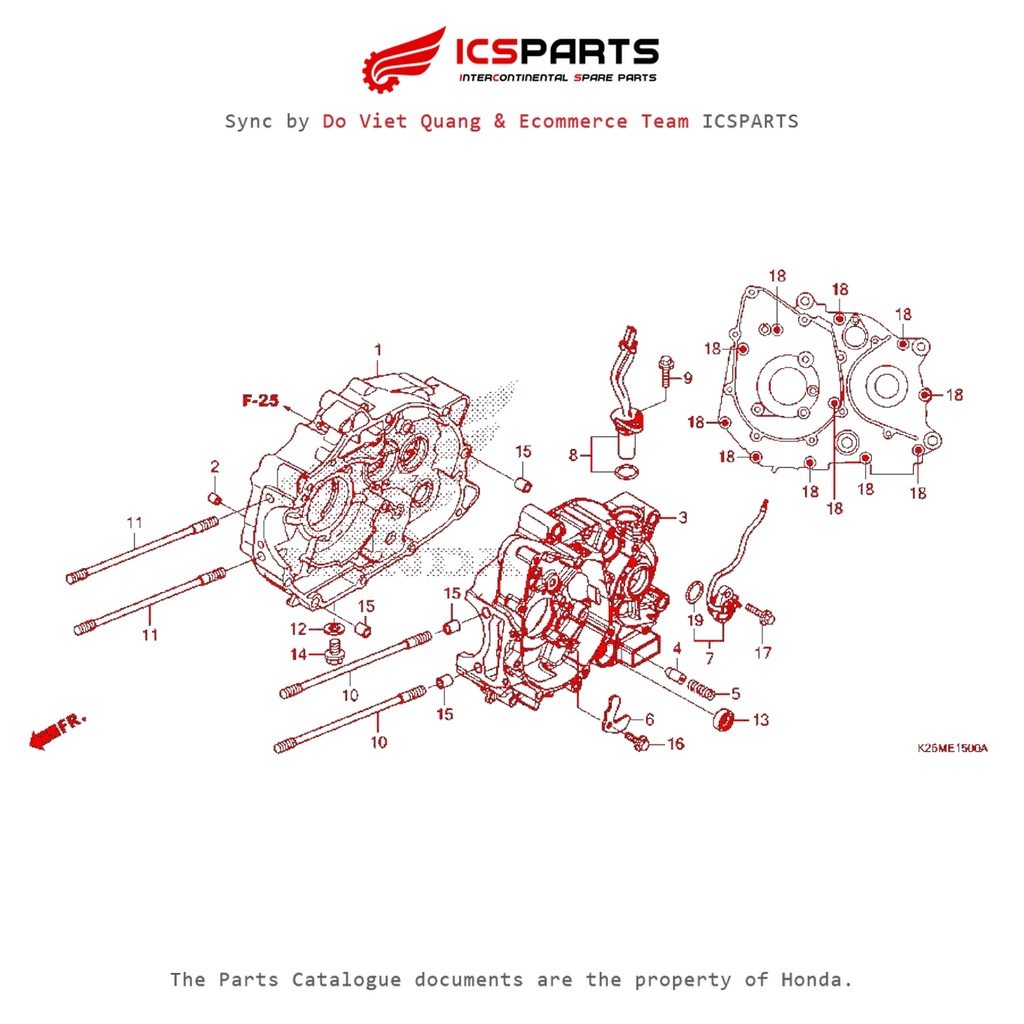 Lốc Máy - Vách Máy (E-15-A) HONDA Msx 125 Sf Parts Catalogue