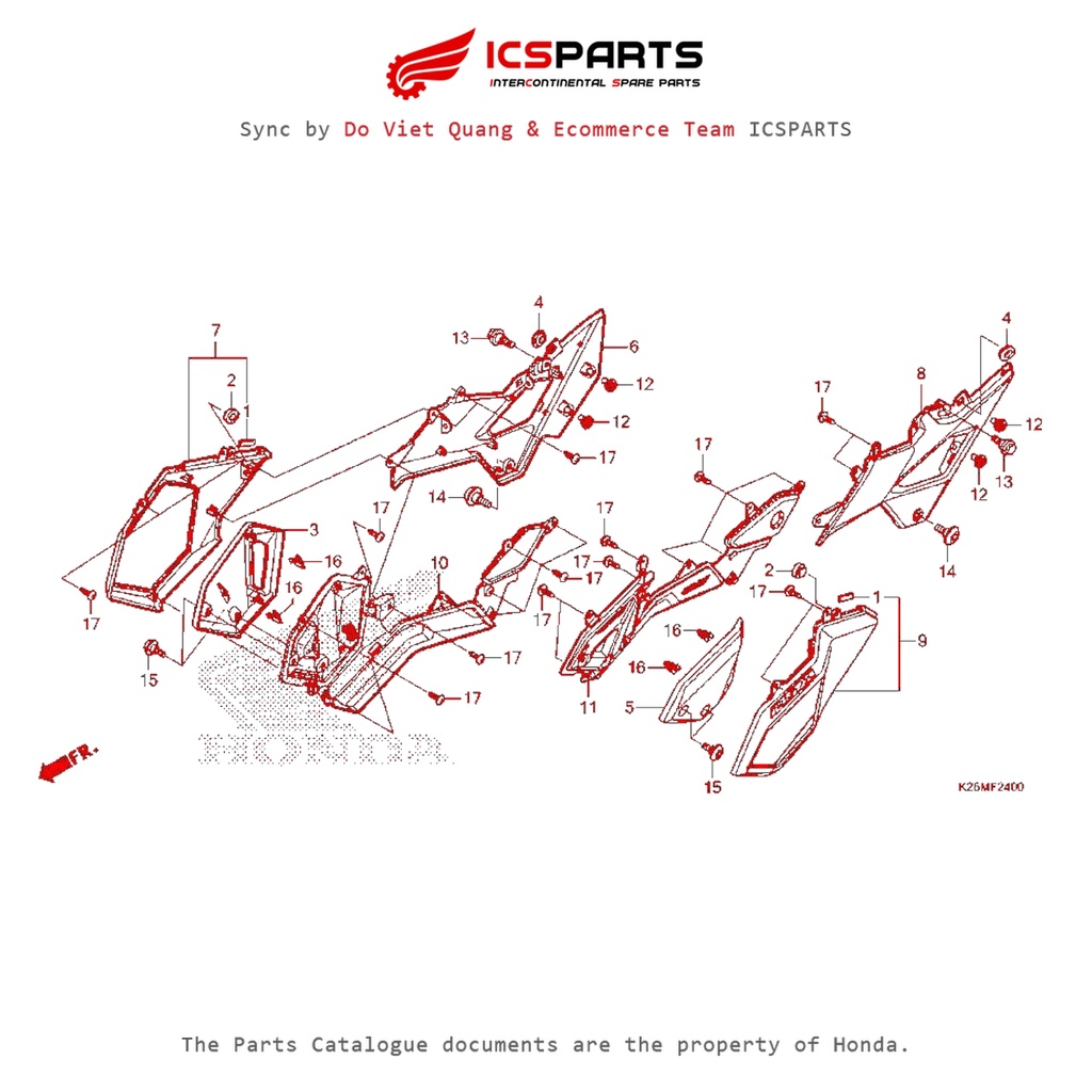 Ốp Hông (F-24-A) HONDA Msx 125 Sf Parts Catalogue
