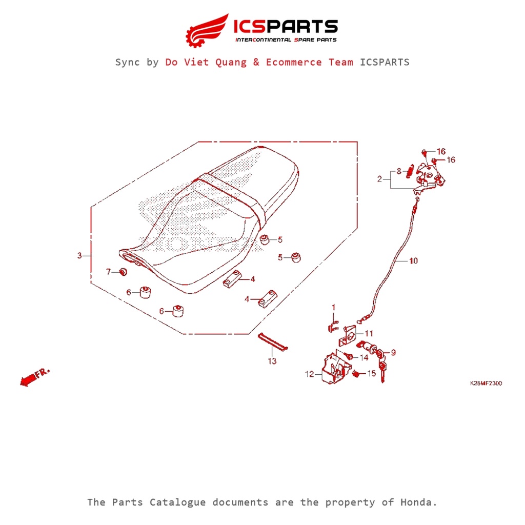 Yên Xe (F-23-A) HONDA Msx 125 Sf Parts Catalogue