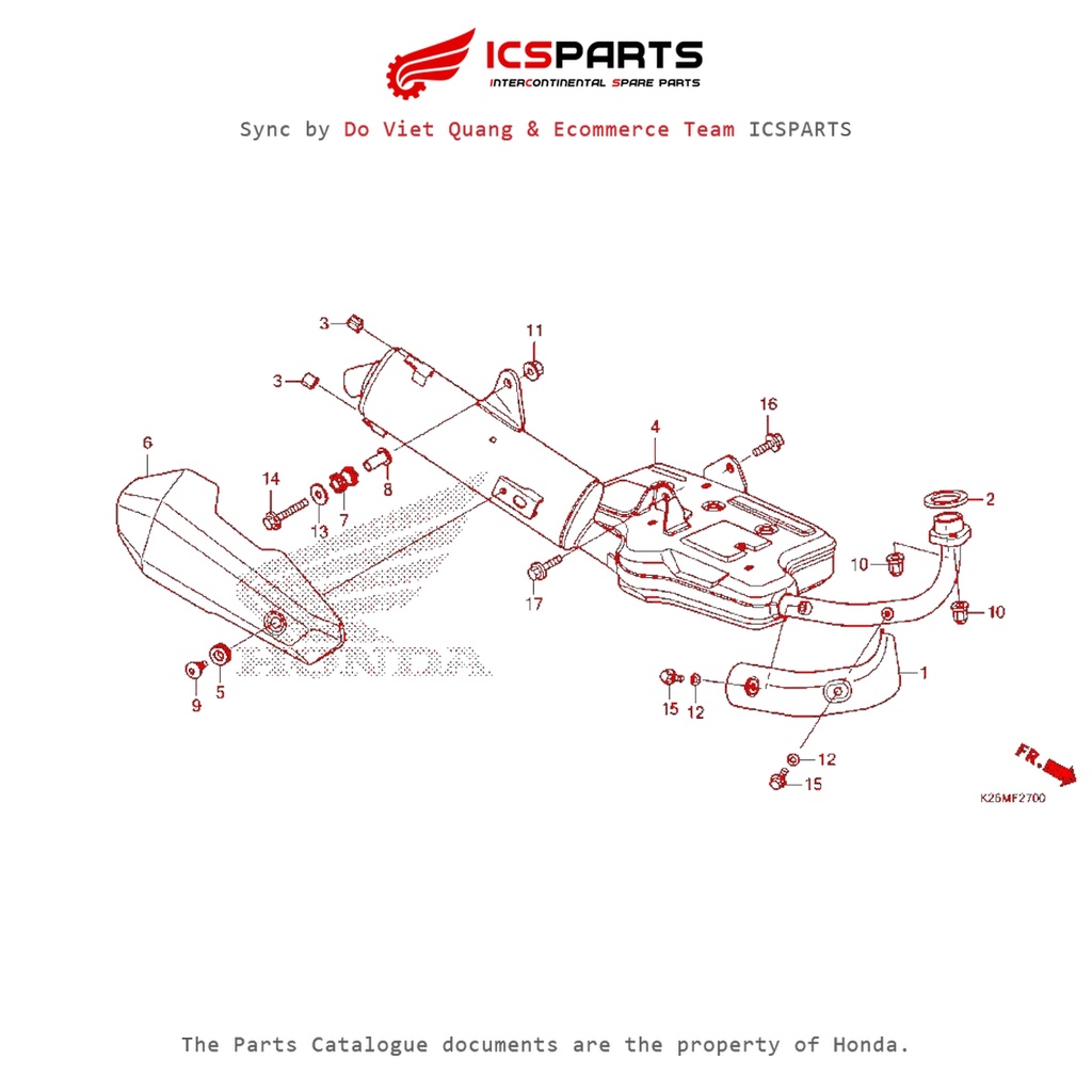 Giảm Thanh Ống Xả (Pô) (F-27-A) HONDA Msx 125 Sf Parts Catalogue
