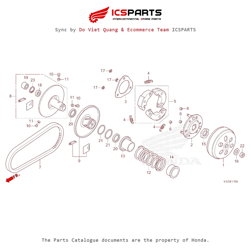 0 (E-17-DRIVEN FACE-PCX 160 K1Z (2021+)-C) HONDA Pcx 160 K1Z (2021+) Parts Catalogue