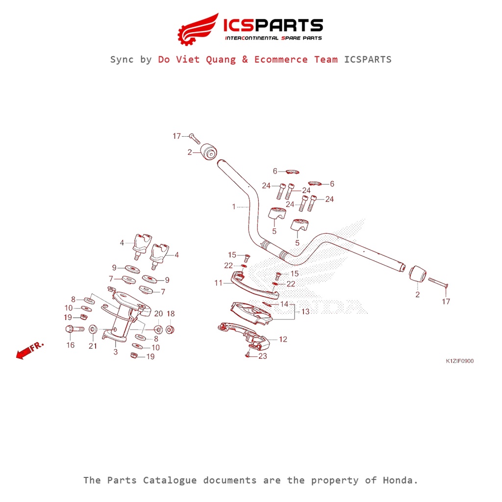 0 (F-9-HANDLE PIPE/HANDLE COVER-PCX 160 K1Z (2021+)-B) HONDA Pcx 160 K1Z (2021+) Parts Catalogue
